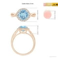 thumbnail image 5 of Angara Natural 1.6 Ct. Aquamarine with Diamond Halo Ring in 14K Rose Gold for Women (Ring Size: 11.5), 5 of 10