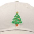 thumbnail image 2 of DALIX Xmas Holidays Christmas Tree Ball Cap Embroidered Hat in Beige, 2 of 7