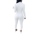 thumbnail image 3 of Women's Stylish Solid Color Zipper Sport Tight Height Stretch Jumpsuit, 3 of 6