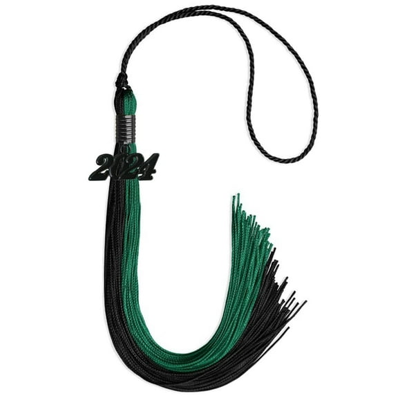 Endea Graduation Emerald Green/Black Graduation Tassel with Black Date Drop
