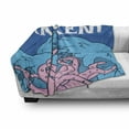 thumbnail image 3 of Kraken Soft Flannel Fleece Blanket, Release the Kraken Motivation Words Print with Grunge Modern Illustration Print, Cozy Plush for Indoor and Outdoor Use, 50" x 70", Pink Royal Blue, by Ambesonne, 3 of 6