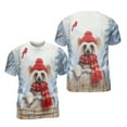 thumbnail image 3 of Playful Chinese Crested Welcomes Winter Snowy Day with Cardinal Bird All Over Print 3D Shirt Unisex Merch Dog Lover - 2017, 3 of 6
