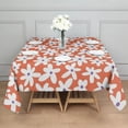thumbnail image 3 of Orange Daisy Flower White Petals Pattern Square Tablecloth,Waterproof Square Table Cover,Wipeable Spillproof Washable Table Cover for Home Kitchen Party Decor 60"x60"(152x152cm), 3 of 6