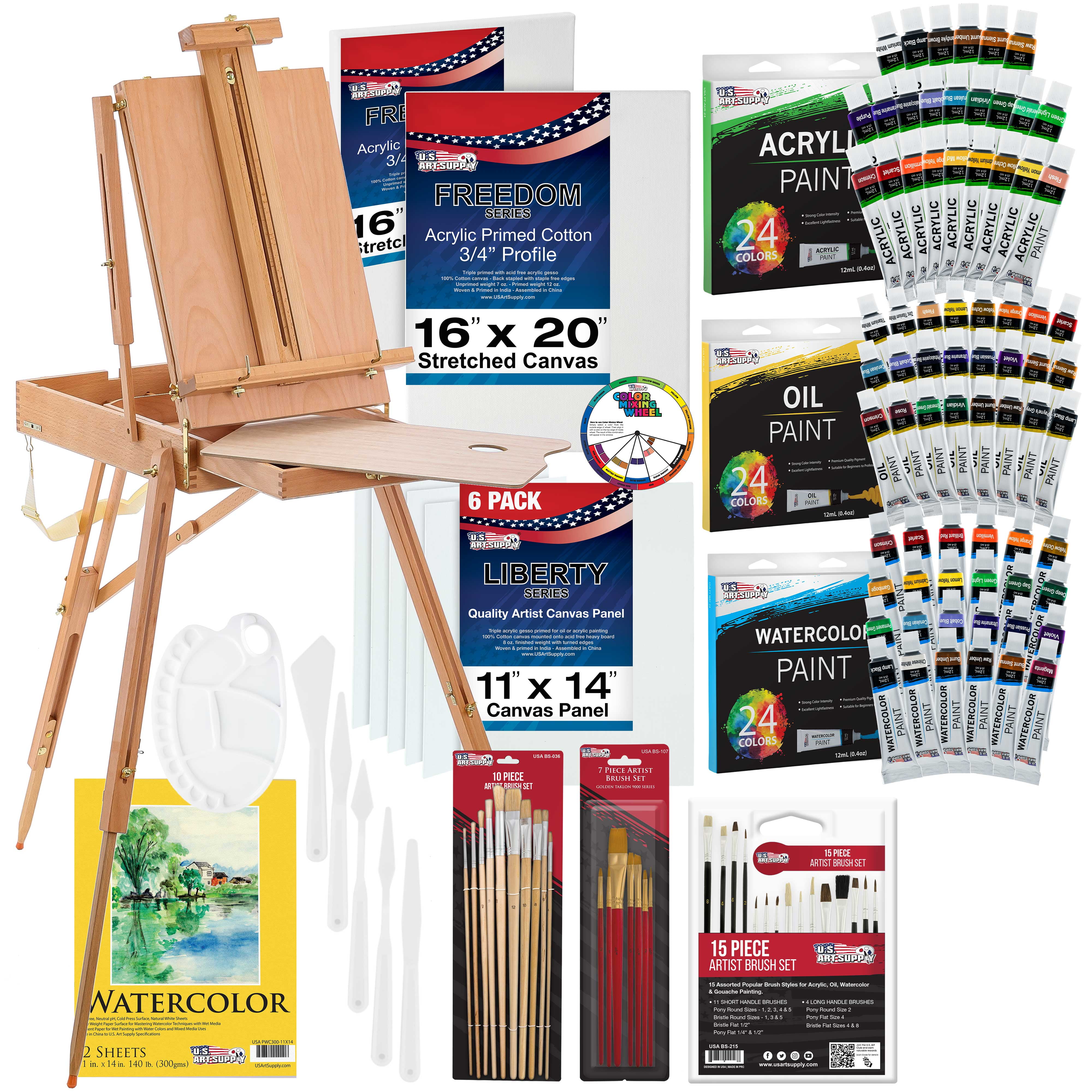 US Art Supply 118Piece Custom Artist Paint Kit w/ Coronado French