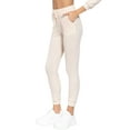 thumbnail image 2 of Women's Solid Print Casual Slim Fit Joggers, Cream L, 2 of 3