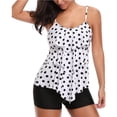 thumbnail image 3 of Trajes de baño Tankini para mujer Top Tankini con volantes en capas y pantalones cortos Trajes de baño de dos piezas Adepaton HMHZ323-17, 3 of 6