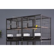 Prevue Pet Products Hampton Deluxe Divided Breeder Cage with Stand, Black Hammertone