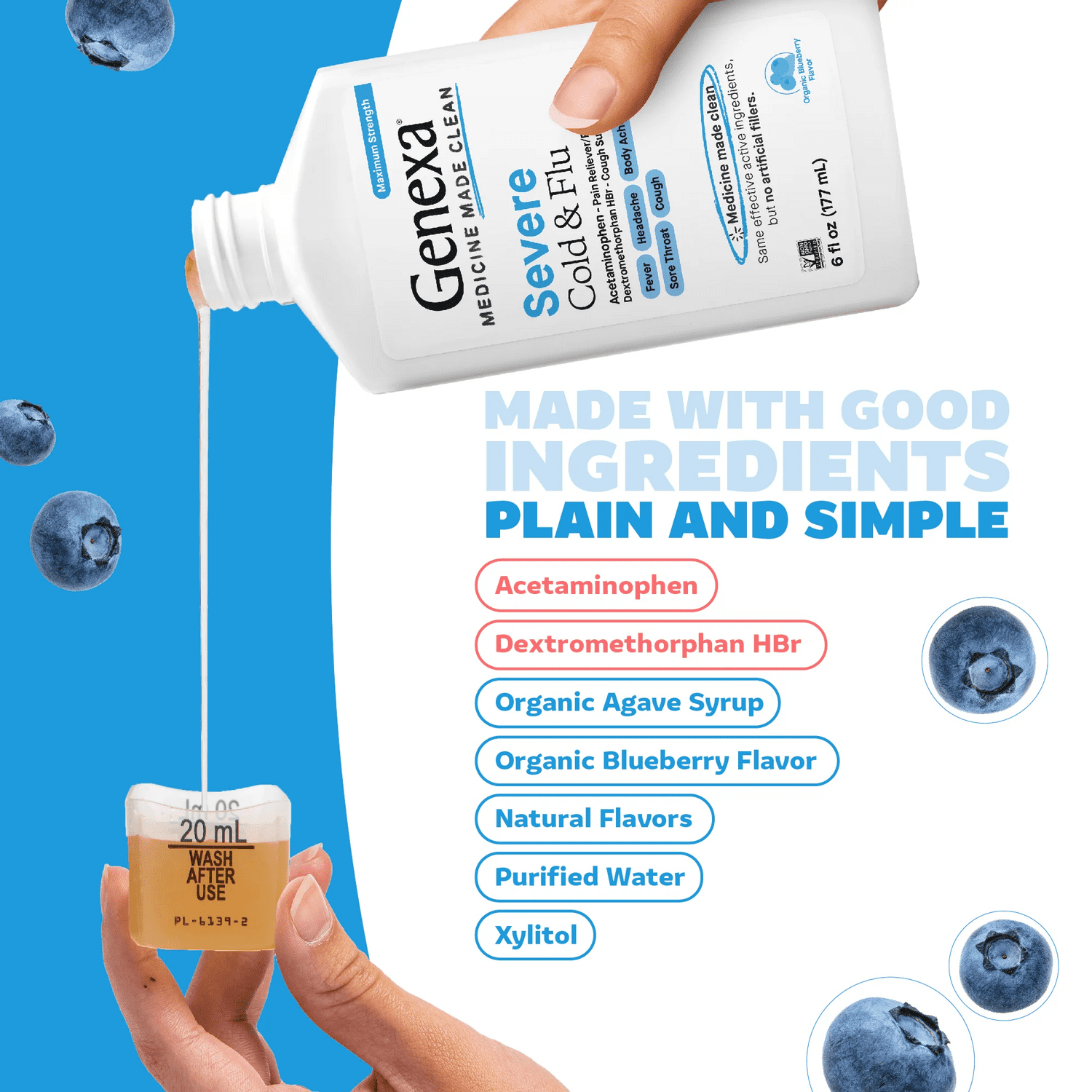 Genexa Daytime Severe Cold & Flu, 6 fl oz