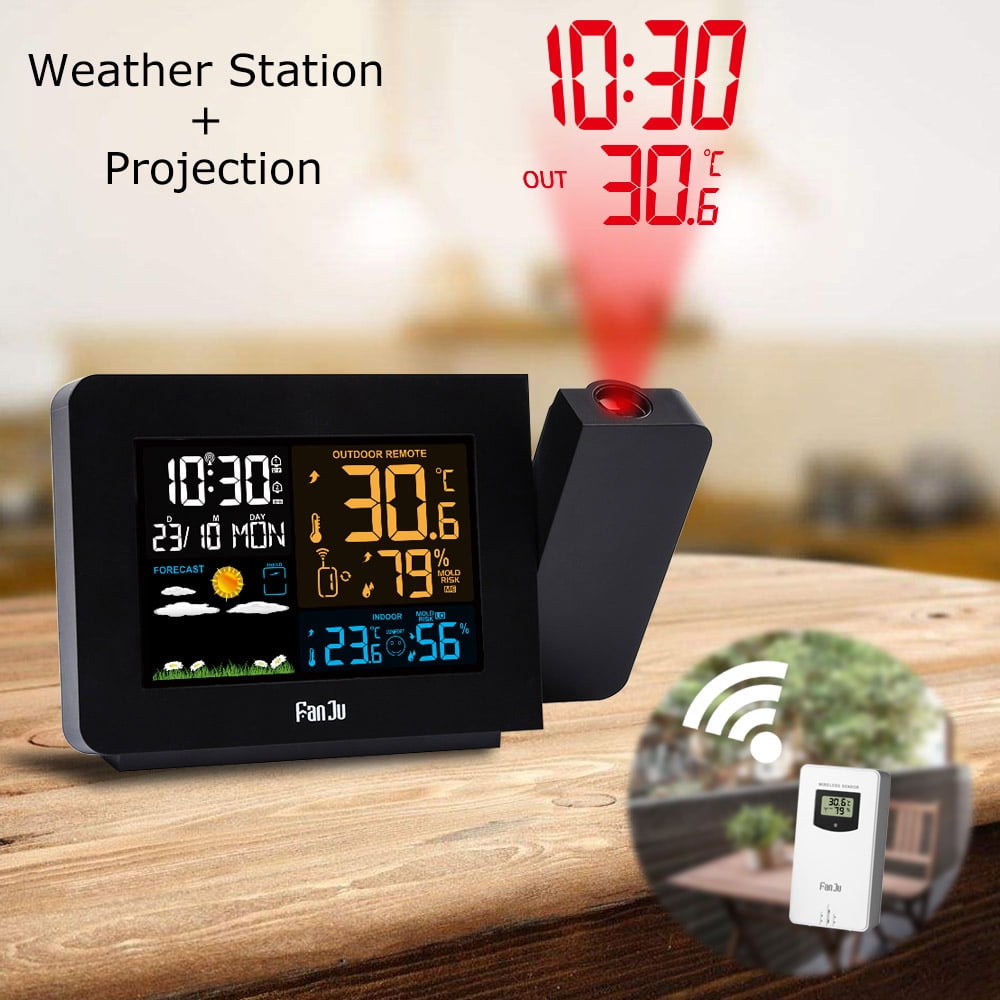 [Time/Temperature Projection] Weather Alarm Clock Weather Forecast