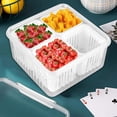thumbnail image 2 of Contenedores de almacenamiento de alimentos con tapas herméticas, caja de conservación de cebollino, contenedor de conservación de alimentos frescos, drenaje (4 unidades, cuadrados), 2 of 5