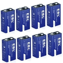 EBL 9V Alkaline Batteries (8 Pack), 6LR61 9 Volt Batteries (Non-Rechargeable)