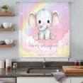 thumbnail image 4 of Elephants Sheer Curtains 84 Inches Long, Cute Rainbow Clouds Pink Purple Light Filering Curtains, Breathable Simi Curtain Privacy Drapes for Living Room Bedroom Lightweight Window Treatment, 4 of 9