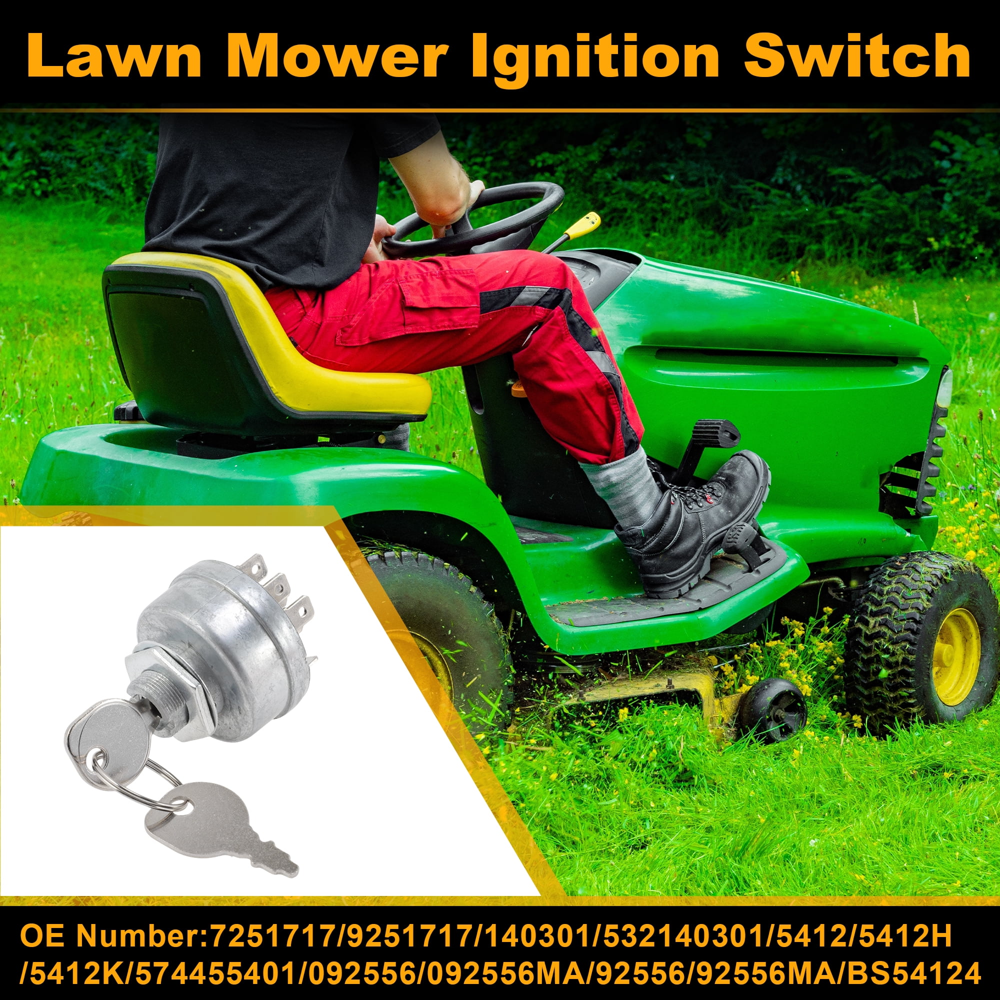 Unique Bargains Lawn Mower Ignition Switch 7251717 with Key for Craftsman for Murray
