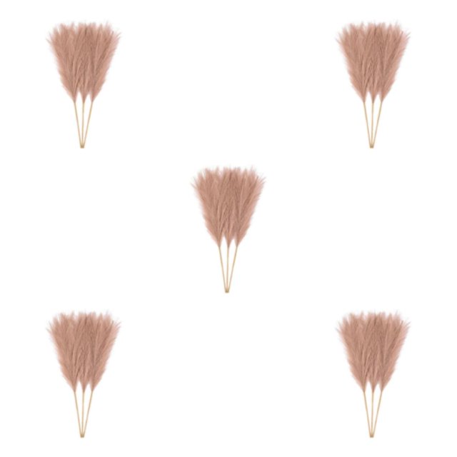 VONKY 3pcs Home Decor Artificial Pampas Reed For Stylish Look Cloth Artificial Flower Downy And Durable Boho Decor Light Coffee 5Set