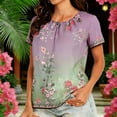 thumbnail image 2 of Tops sin Mangas de las Mujeres Reunidos Cuello Redondo Impreso de Gasa para el Uso Casual, las Fiestas Y la Moda Cotidiana, 2 of 7
