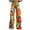 #441-Orange, variant on Wowcloth Women's Printed Denim-Look Joggers - Stretch Utility Pants with Zipper & Button Pockets, Casual Elastic Waist Lounge Trousers