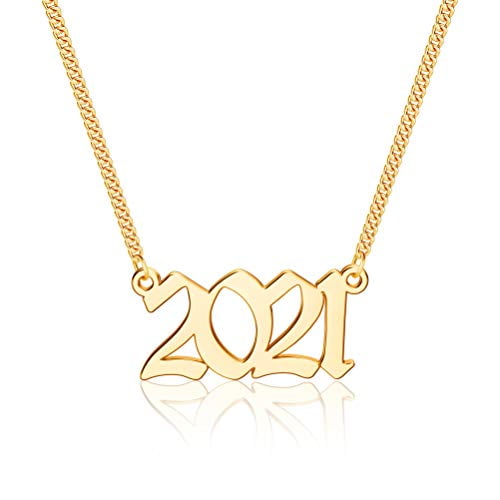 IEFSHINY Birth Year Necklace for Women 