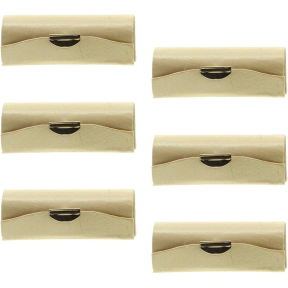 Motique Accessories Gold Solid Satin Ladies' Lipstick Case with Mirror Purse Holder Set of 6