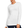 thumbnail image 2 of 2 Pack Women’s Cotton Long Sleeve T shirts Crew Neck Classic Fit Solid Tee Regular S-L Workout Breathable Casual Comfort Top Womenswear Streetwear, 2 of 4