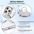 thumbnail image 6 of For iPhone 14 Pro Wallet Cell Cover, RFID Blocking, PU Leather,Compatible With MagSafe , With Flip Card Holder, Ultra Thin Electroplated Rotating Bracket Magneti Protective Cover,White, 6 of 7