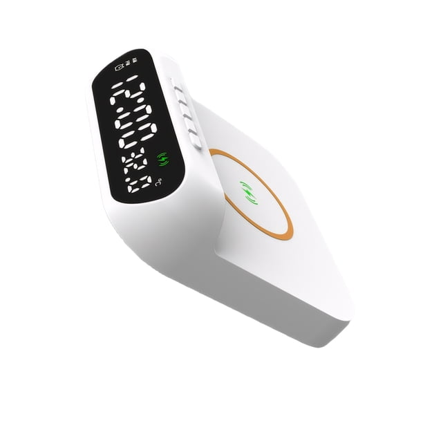 Kearding Reloj de pared Digital elegante con números grandes, reloj despertador Digital para dormitorio, reloj Digital Electrodomésticos blanco