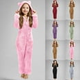 thumbnail image 5 of FUZHIQ Boys Girls Fleece Jumpsuits Onesie One Piece Zip Up Hooded Super Soft Fuzzy Hooded Rompers Warm Winter Jumpsuit for 11-12 Years, 5 of 5