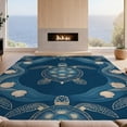 thumbnail image 2 of Design&I 8'x10' Washable Area Rug Snag-Free Themed Nautical Seashell Motif Minimalist Lobster Ocean Turtle Refined for Dining Room, Large Office, Lounge, 2 of 7