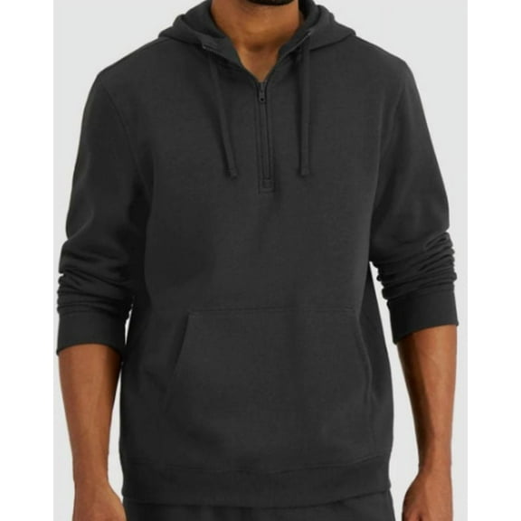Id Ideology Men’s 1/2-Zip Pullover Hoodie, Deep Charcoal, M