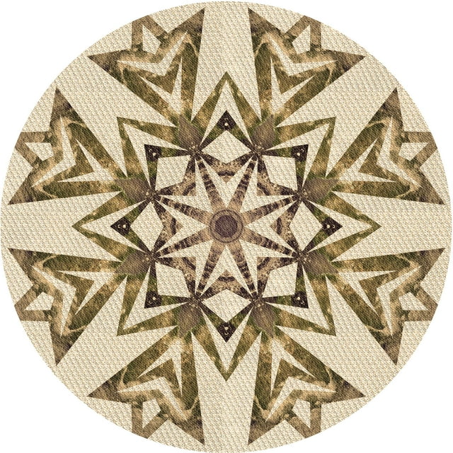 Ahgly Company Tapis d'Intérieur Lavable en Machine Carré Transitionnel Vanille Or, 3 Pieds Carré