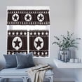 thumbnail image 6 of Kitchen Window Curtains Valance and Tier Set, Western Traditional Country Star Rod Pocket Tier Curtain Valance Set, Texas Ethnic Stars on Black Light Filtering Cafe Curtains for Bedroom Living Room, 6 of 9