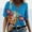 Blue, variant on Babysbule Women's Tops Plus Size Women Short Sleeve Printed V-Neck Tops Tee T-Shirt Blouse