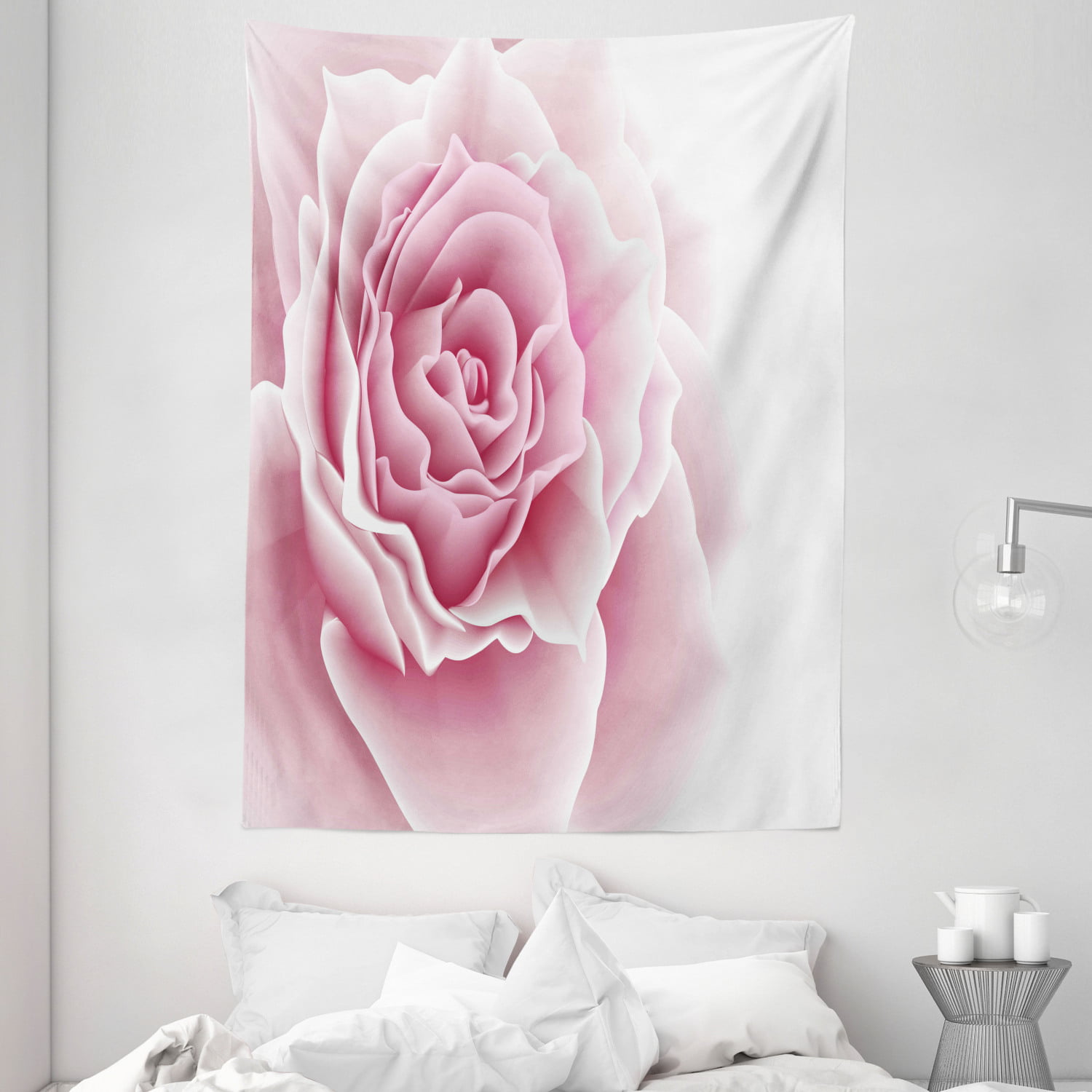 Light Pink Tapestry, Romantic Rose Petals Beauty Bouquet Celebration ...