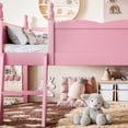 thumbnail image 6 of Harper & Bright Designs Full Loft Bed with Side Book Shelf, Solid Wood Low Loft Bed Frame with Full-Length Guardrails and Ladder for Boys Girls, Pink, 6 of 15