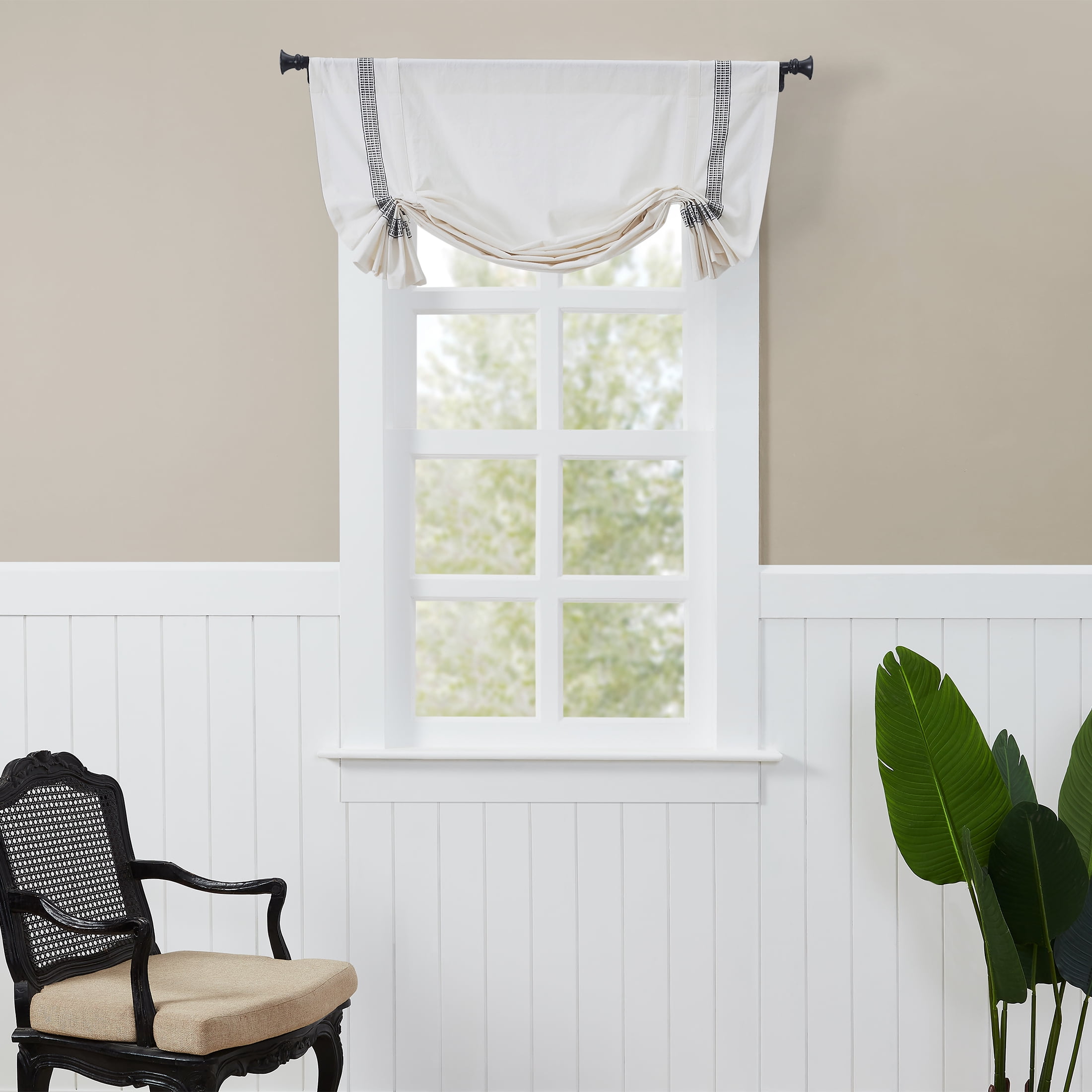 (2 pack) Better Homes & Gardens Light Filtering Cotton Balloon Shade, Ivory, 42 in x 63 in