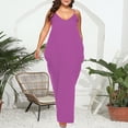 thumbnail image 4 of Penkiiy Women’s Casual Loose Plus Size Solid Maxi Dress Sleeveless Baggy Long T-Shirt Tunic Dress with Pockets XL Purple, 4 of 6