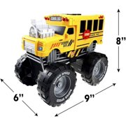 Monster Truck with Lights and Sounds, School Bus Vehicle Toy, for Boys and Girls Ages 3+ (School Bus)