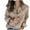 Khaki, variant on Long Sleeve Tops for Women Button up Shirts Casual Print Fashion Top