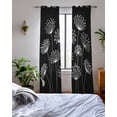 thumbnail image 3 of Spring Dandelion Sheer Curtains 63 Inch Length 2 Panels Set for Living Room/Bedroom, Modern Country Flower Black White Kitchen Curtains Grommet Semi-Sheer Curtains Drapes Window Treatments 42"x63"x2, 3 of 7