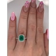 thumbnail image 5 of Stunning 3 Ctw Vivid Green Emerald Ring 925 Sterling Silver Ring, 5 of 5
