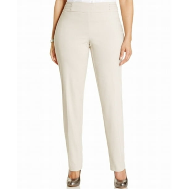 beige straight leg pants