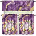 thumbnail image 1 of Marble Texture and Cute Rabbit Kitchen Curtains Valance Set of 3 Coffee Decor Easter Day Bunny Window Drapes for Living Room Home Decoration,Size M, 1 of 4