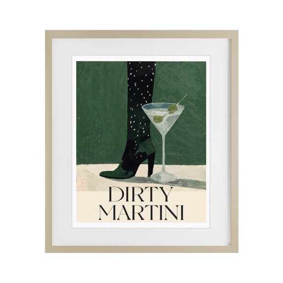 Stupell Industries Dirty Martini Stylish Heel Birch Framed Print Under Glass, design by Lettered and Lined