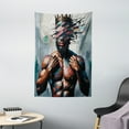 thumbnail image 2 of Ambesonne Afro Art Tapestry Wall Hanging, Modern Strong Black Man, 40"x60", Blue Grey and Chocolate, 2 of 3