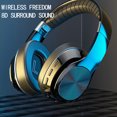 thumbnail image 3 of Monstrate Auriculares compatibles con Bluetooth, altavoz portátil de 40mm, tarjeta de memoria multimodo, auriculares de música, auriculares Cables de audio/vídeo Azul, 3 of 6