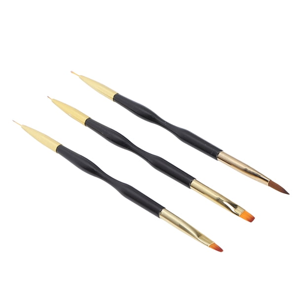 Juego De Pinceles Para Decoración De Uñas, Pelo De Nailon, Pintura De Doble Cabeza, Mango De ABS, 3 Uds., Pincel Para Delineador De Uñas, Para Salón De Uñas, Artista De Uñas ANGGREK No