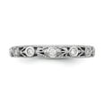 thumbnail image 4 of Solid 14K White Gold Diamond Wedding Band Ring Size 8.5 (.145 cttw.), 4 of 8