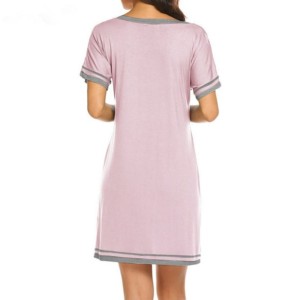 Women's Nightgown Women's Nightgowns Short Sleeve Nightgowns Nightgowns  Soft Cotton Nightgowns XL 