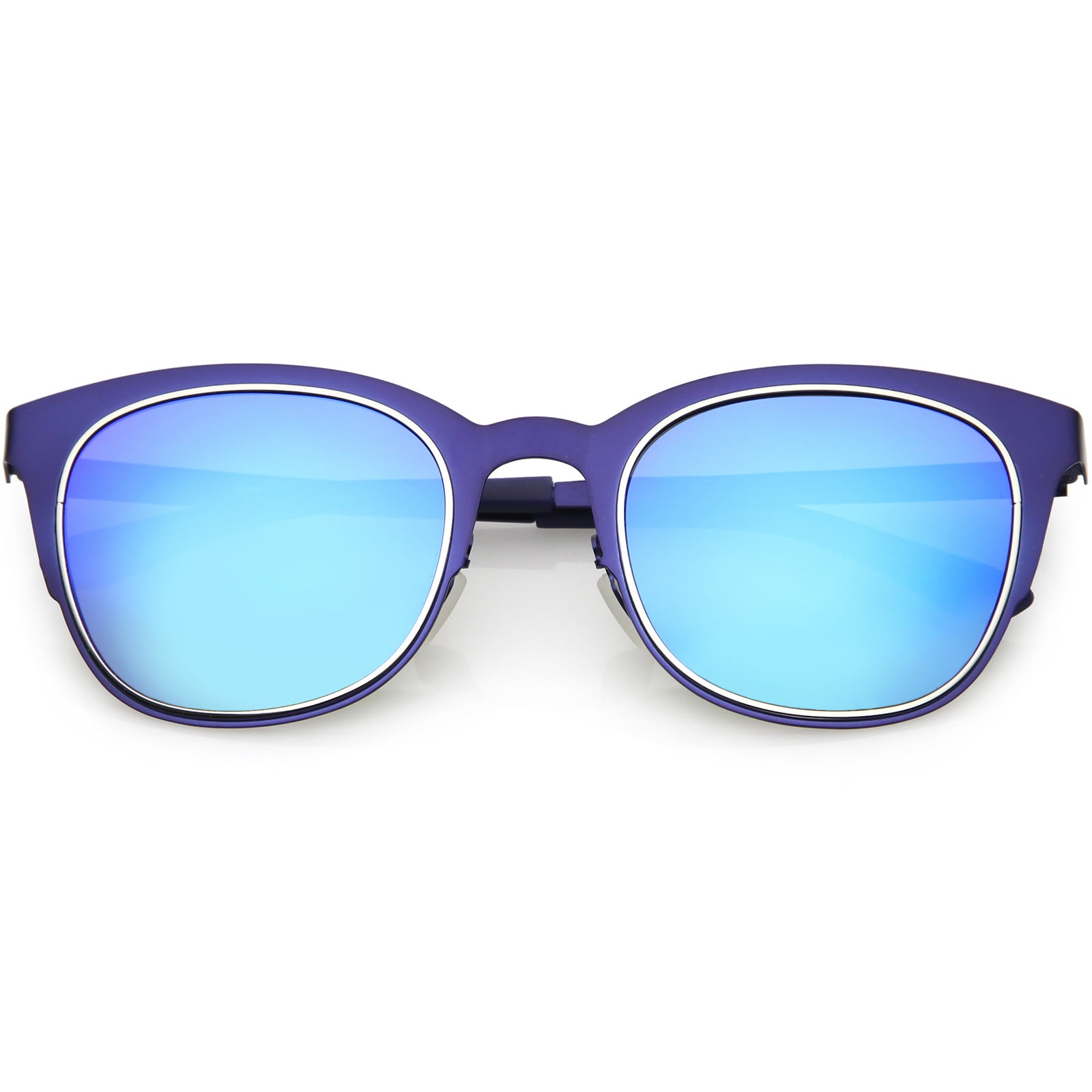 Classic Horn Rimmed Metal Square Sunglasses Polarized Lens 50mm (Blue ...