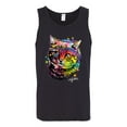 thumbnail image 2 of Wild Bobby, Cute Colorful Rainbow Cat Animal Lover Mens Graphic Tank Top, Black, Small, 2 of 3