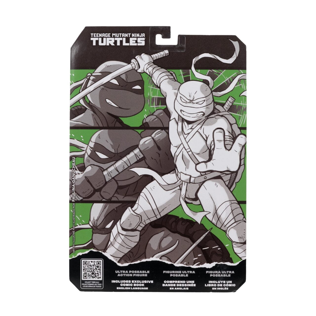 Teenage Mutant Ninja Turtles (Page Punchers) Leonardo (Black, White & Green) 5" Action Figure w/Comic - McFarlane Toys